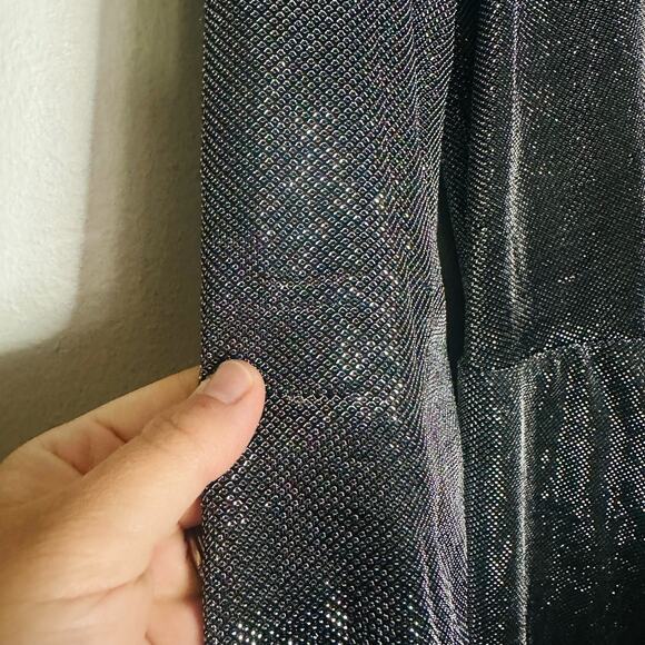 BB DAKOTA Women's Shine Silver Metallic Long Sleeves Mini Dress Size Small - Picture 11 of 16